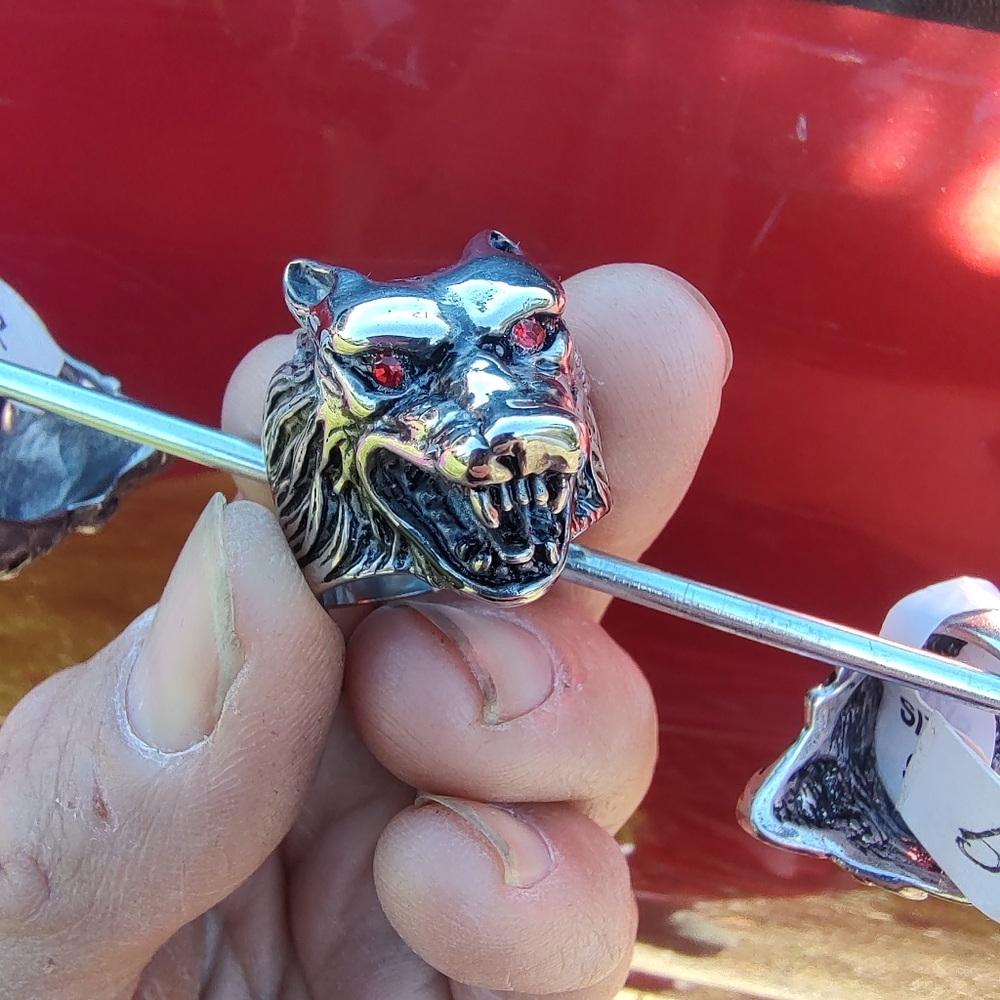 Stainless Steel Wolf Ring Size 9.5